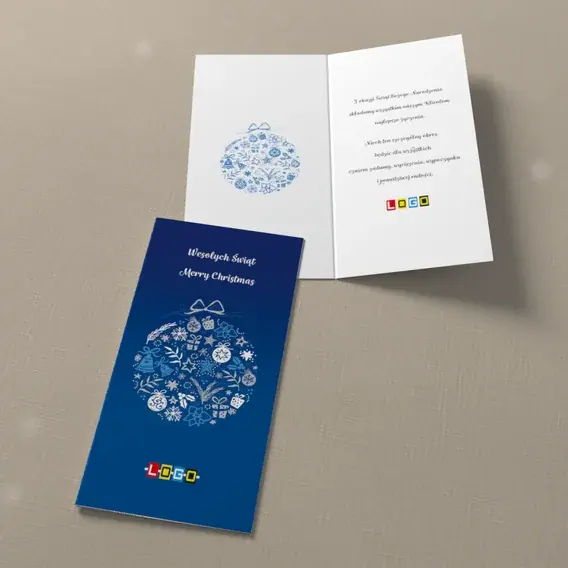 Kartka świąteczna z logo BN3-211 Wieniec z noworocznych ikon, widok ogólny