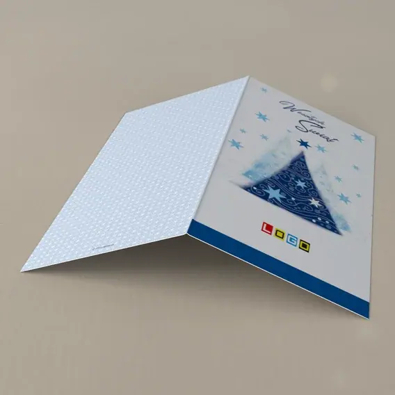 Kartka świąteczna z logo BN3-212 Granatowa świerczyna we mgle, tył
