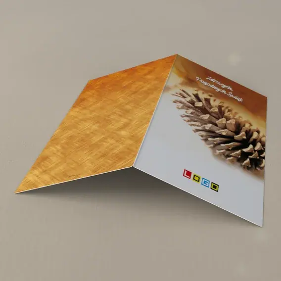 Kartka świąteczna z logo BN3-214 Łuski w bursztynowej poświacie, tył