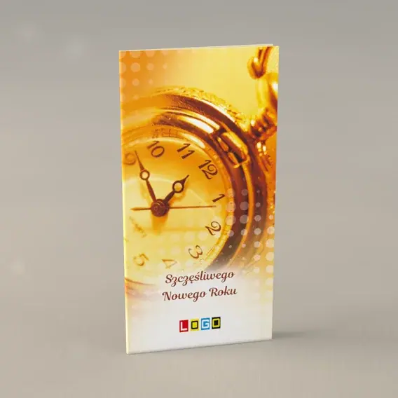 Kartka świąteczna z logo BN3-222 Złoty chronometr, przód