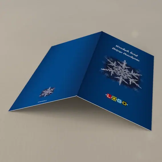 Kartka świąteczna z logo BN3-223 Mrozowa koronka w głębi, tył
