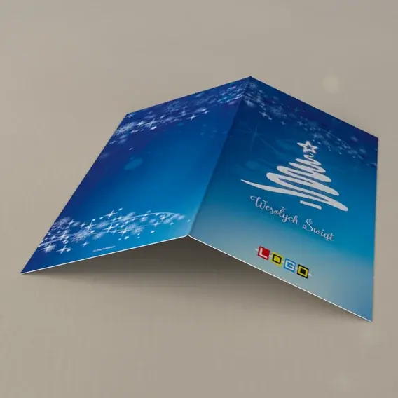 Kartka świąteczna z logo BN3-231 Jodła z jednej linii, tył