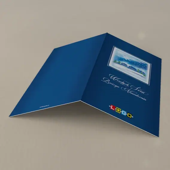 Kartka świąteczna z logo BN3-235 Wieś pod świetlistym ogonem, tył