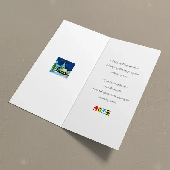 Kartka świąteczna z logo BN3-246 Świetlista nawa o północy, wnętrze
