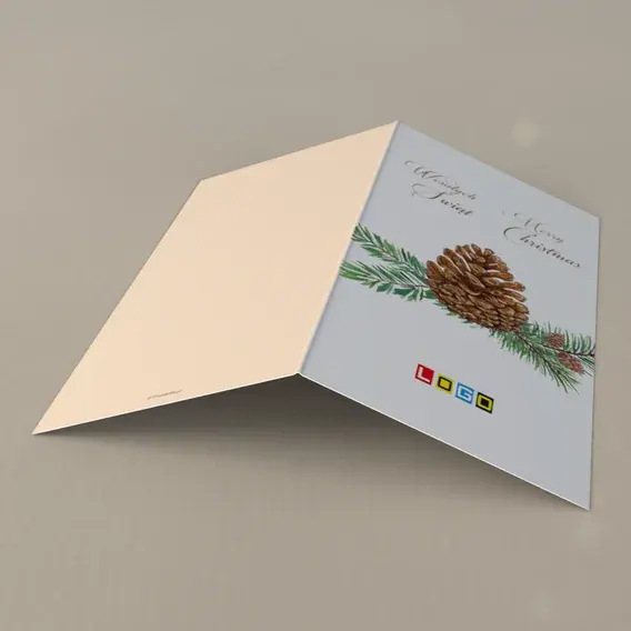 Kartka świąteczna z logo BN3-252 Łuskowata szyszka z igłami, tył