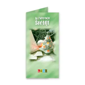 Kartka świąteczna z logo BN3-253 Świecąca biel w zielonym marmurze, okładka