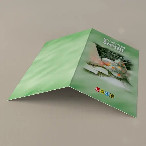 Kartka świąteczna z logo BN3-253 Świecąca biel w zielonym marmurze, tył