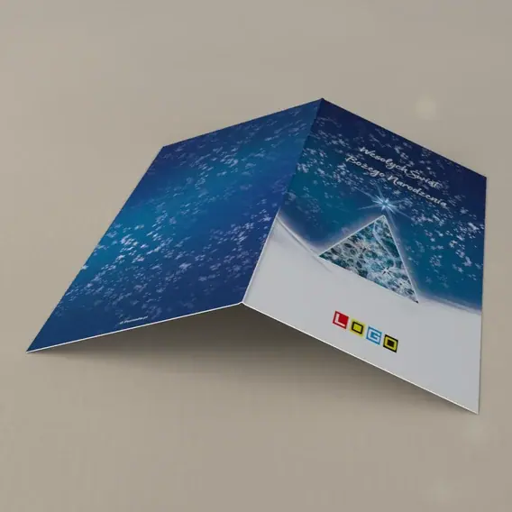 Kartka świąteczna z logo BN3-262 Kryształowe drzewo z gwiazdą, tył