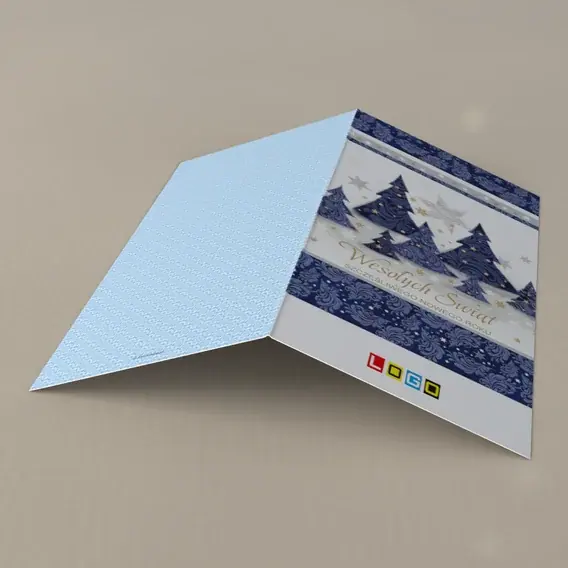 Kartka świąteczna z logo BN3-268 Rząd w ciemnej wici, tył