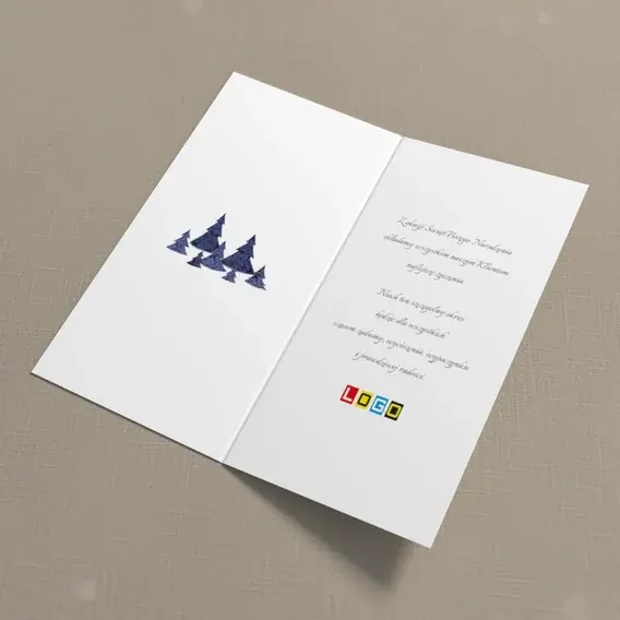 Kartka świąteczna z logo BN3-268 Rząd w ciemnej wici, wnętrze