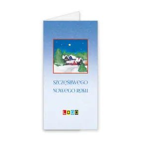 BN3-291 Malowana wieś pod granatowym niebem · Okładka Kartka świąteczna z logo BN3-291 Malowana wieś pod granatowym niebem, okładka