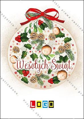 Sosnowa kula ze złotymi kropkami, rozłożony