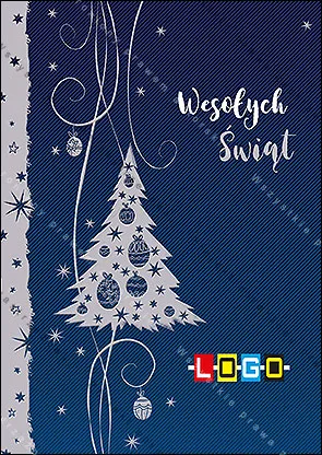 Biała choinka i pas gwiazdek, rozłożony