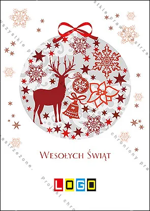 Okrągły świat z reniferem, rozłożony