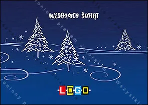 Choinki narysowane linią, rozłożony