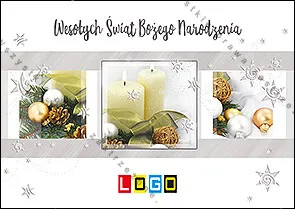 Kremowe świece w trzech zdjęciach, rozłożony