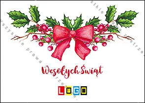 Zielony łuk z czerwoną kokardą, rozłożony