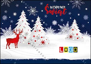 Poroże i geometryczne śnieżynki, rozłożony