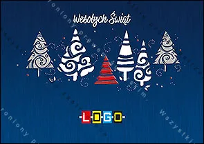 Wycinanki na granatowym lnie, rozłożony