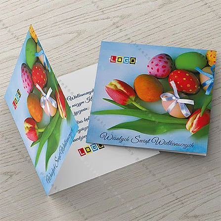 Jajka z kokardami i tulipany, tył