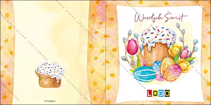 Babka w tulipanach i bazi, rozłożony