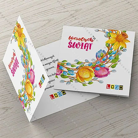 Niebieskie kwiaty i żonkile, tył