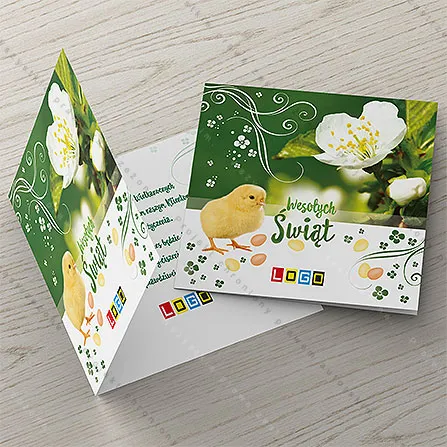 Żółty ptaszek i biały kwiat, tył